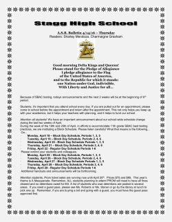 A.S.B. Bulletin 4/14/16 &ndash; Thursday Readers: Sharley Mendoza