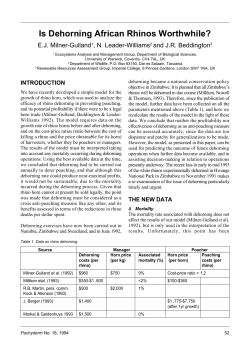 Is Dehorning African Rhinos Worthwhile?