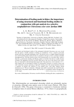 Determination of feeding mode in fishes