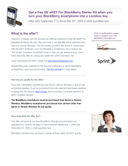 Get a free GE eKEY For BlackBerry Starter Kit when you turn your