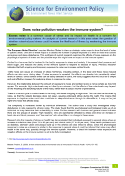 Does noise pollution weaken the immune system?