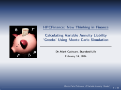 Greeks` Using Monte Carlo Simulation