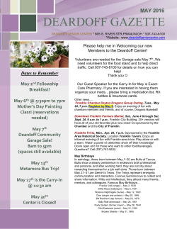 May 2016 - Deardoff Senior Center