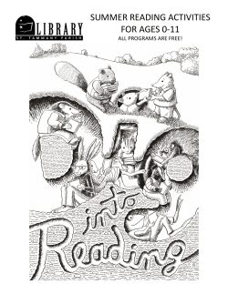 summer reading activities for ages 0-11