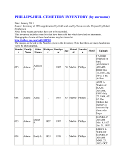 Phillips-Heil Cemetery Inventory