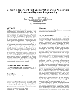 Domain-independent Text Segmentation Using Anisotropic Diffusion