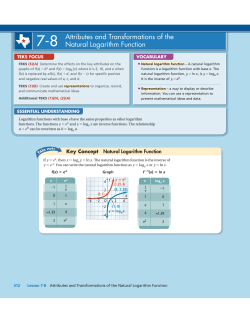 7-8 Attributes and Transformations of the Natural Logarithm Function