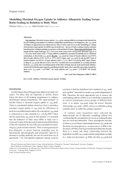 Modelling Maximal Oxygen Uptake in Athletes