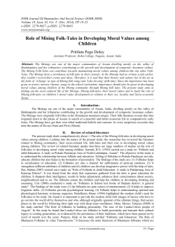 Role of Mising Folk-Tales in Developing Moral Values among Children