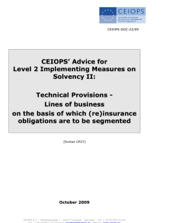 Segmentation for the calculations of technical - eiopa
