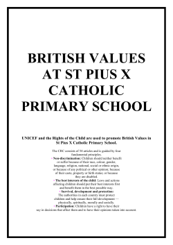 British Values Policy - St Pius X Catholic Primary School