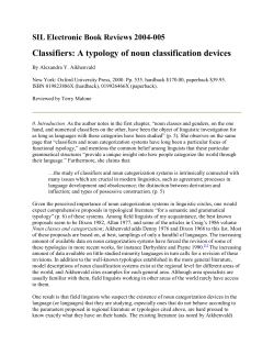 Classifiers: A typology of noun classification devices