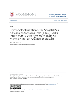 Psychometric Evaluation of the Neonatal Pain, Agitation