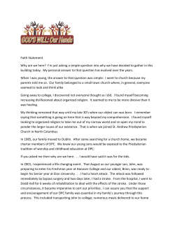 Faith Statement Why are we here? I`m just asking a simple question