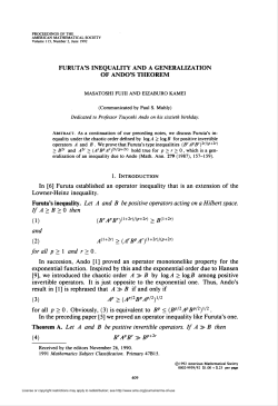Furuta`s Inequality and a Generalization of Ando`s Theorem