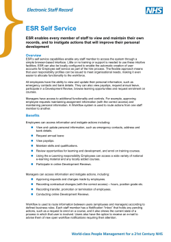 ESR Self Service - The NHS Electronic Staff Record