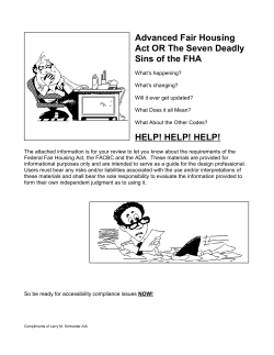Seven Deadly Sins of the FHA