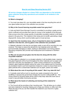 Blue bin and Glass Recycling Service 2017 All service changes
