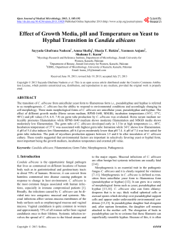 Effect of Growth Media, pH and Temperature on Yeast to Hyphal