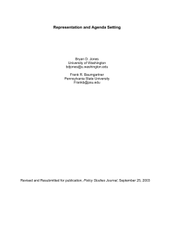 Representation and Agenda Setting
