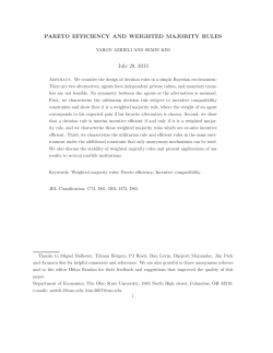PARETO EFFICIENCY AND WEIGHTED MAJORITY RULES July 29