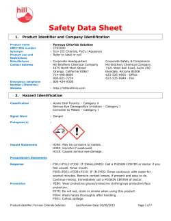 Safety Data Sheet - Hill Brothers Chemical Co.
