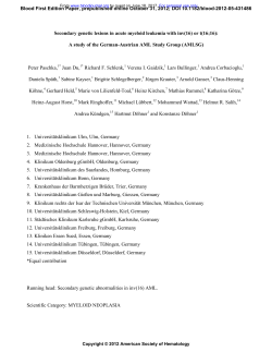 Secondary genetic lesions in acute myeloid