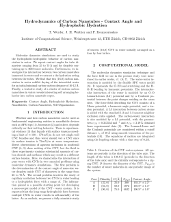 Hydrodynamics of Carbon Nanotubes - Contact Angle
