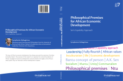 Philosophical Premises for African Economic