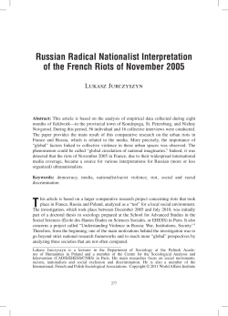 Russian Radical Nationalist Interpretation of the French Riots of