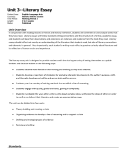 Unit 3--Literary Essay