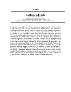 Dr. Henry O. Brice&ntilde;o - Southeast Environmental Research Center