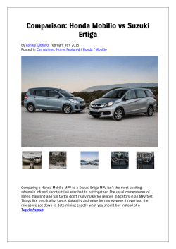 Comparison: Honda Mobilio vs Suzuki Ertiga