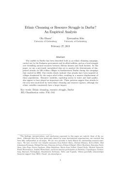 Ethnic Cleansing or Resource Struggle in Darfur? An Empirical
