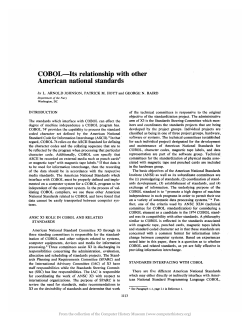 COBOL-Its relationship with other American national standards