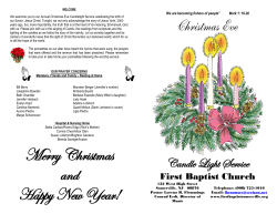 December 24, 2015 - First Baptist Church, Somerville, NJ