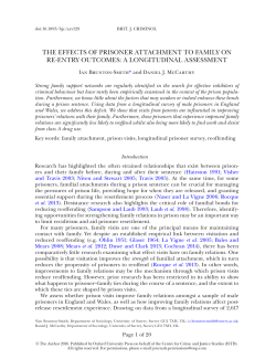 the effects of prisoner attachment to family on re