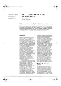 INSTITUTIONS AND THE ENVIRONMENT
