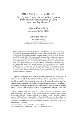 DISUNITy IN DIVERSITy Party System Fragmentation and the