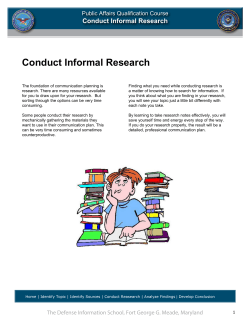 Conduct Informal Research
