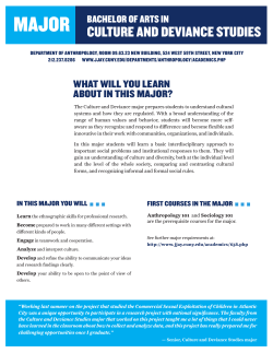 Culture and devianCe studies