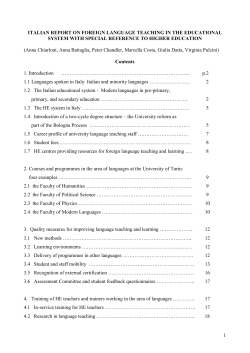 italian report on foreign language teaching