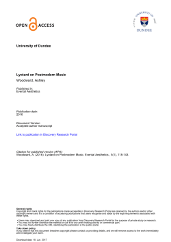 University of Dundee Lyotard on Postmodern Music Woodward