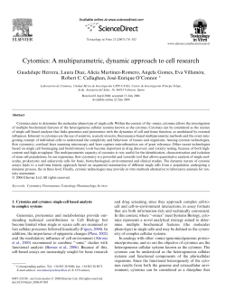 Cytomics: A multiparametric, dynamic approach to cell research