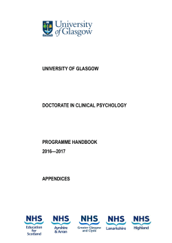 UNIVERSITY OF GLASGOW DOCTORATE IN CLINICAL