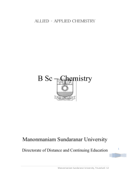 I Year Applied Chemistry - Manonmaniam Sundaranar University