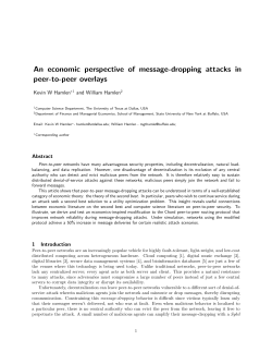 An economic perspective of message-dropping