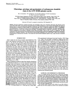 Mineralogy, petrology and geochemistry of carbonaceous chondritic