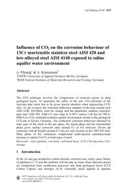 Influence of CO2 on the corrosion behaviour of 13Cr