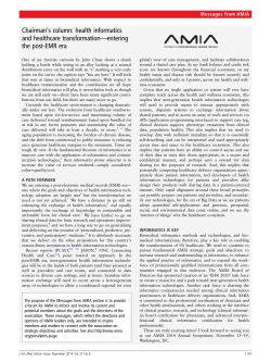 Chairman`s column: health informatics and healthcare